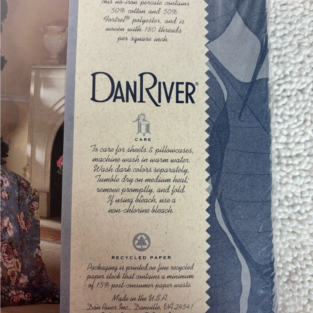 VTG Dan River “Janine”‎ Full Size 4 Piece Sheet Set No-Iron Percale 180TC NWT